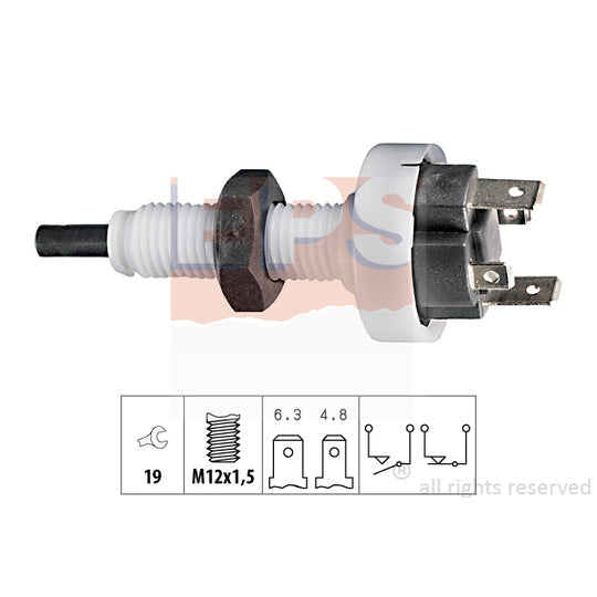 Eps 1.810.049 Brake Light Switch to suit Fiat, Alfa Romeo