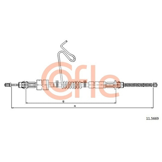 Cofle Cable, parking brake to suit Ford