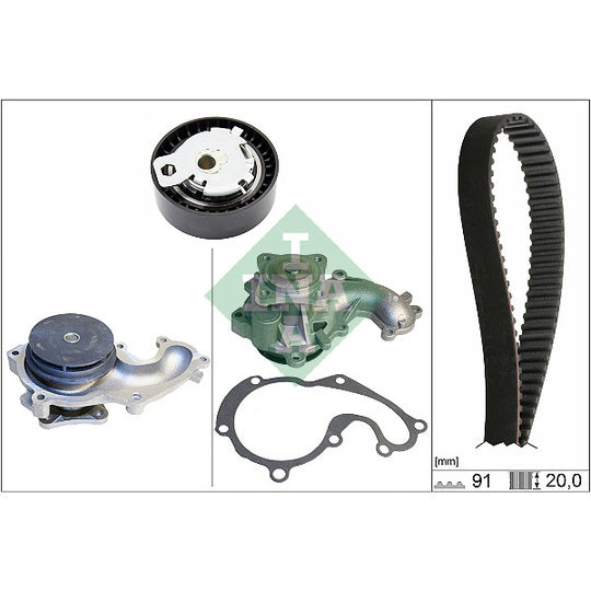 Ina Water Pump & Timing Belt Set to suit Ford