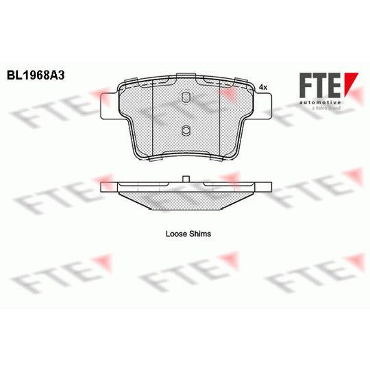 Fte Brake Pad Set, disc brake to suit Ford, Jaguar, Mercury