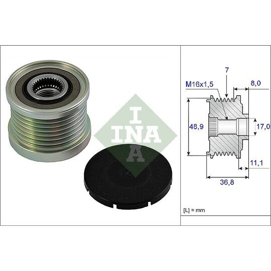 Ina Alternator Freewheel Clutch to suit Mercedes-Benz, Nissan, Renault