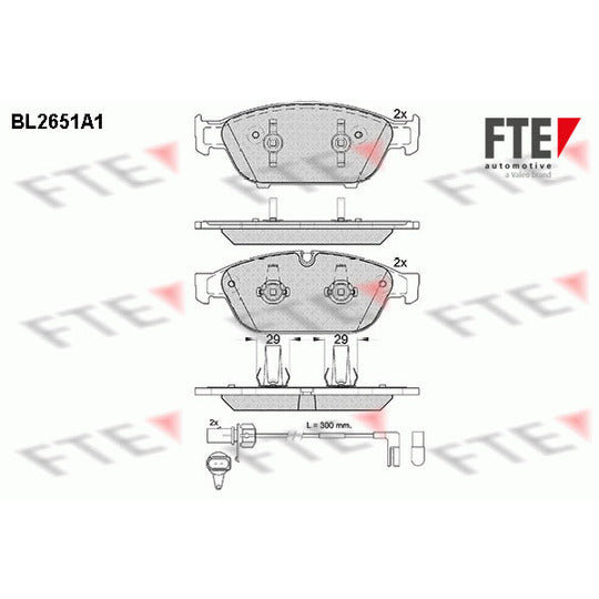 Fte Brake Pad Set, disc brake to suit Audi, VW