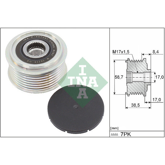 Ina Alternator Freewheel Clutch to suit Ford