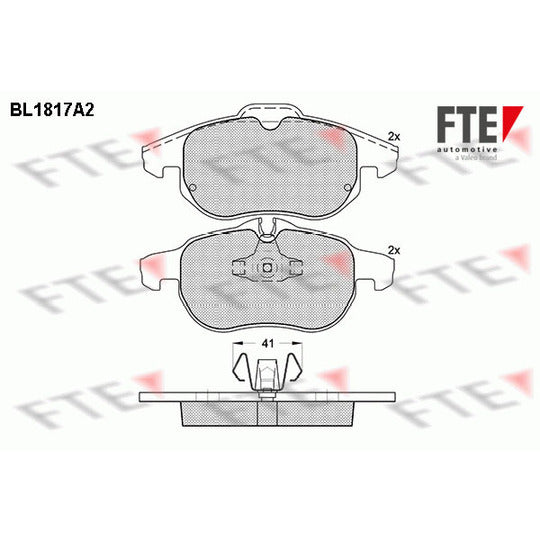 Fte Brake Pad Set, disc brake to suit Fiat, Chevrolet, Opel