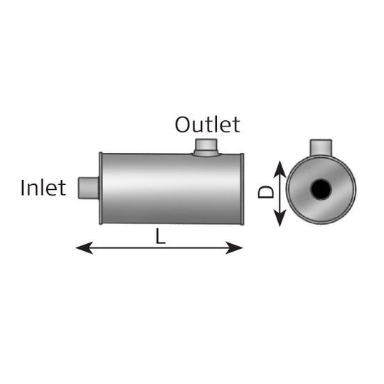 Dinex Middle Silencer, universal to suit Ford, Mazda, Peugeot