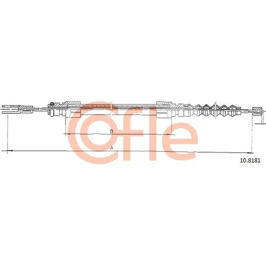 Cofle Cable, parking brake to suit Volvo