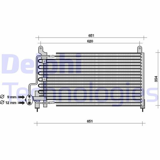 Delphi TSP0225049 Condenser, air conditioning to suit Opel, Vauxhall