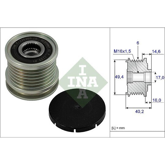 Ina Alternator Freewheel Clutch to suit Ford, Audi, VW