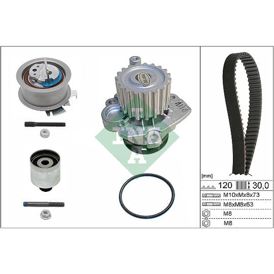 Ina Water Pump & Timing Belt Set to suit Ford, Audi, VW