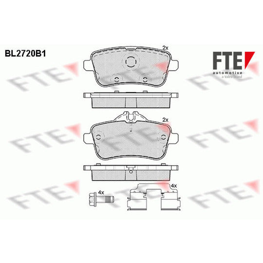 Fte Brake Pad Set, disc brake to suit Mercedes-Benz