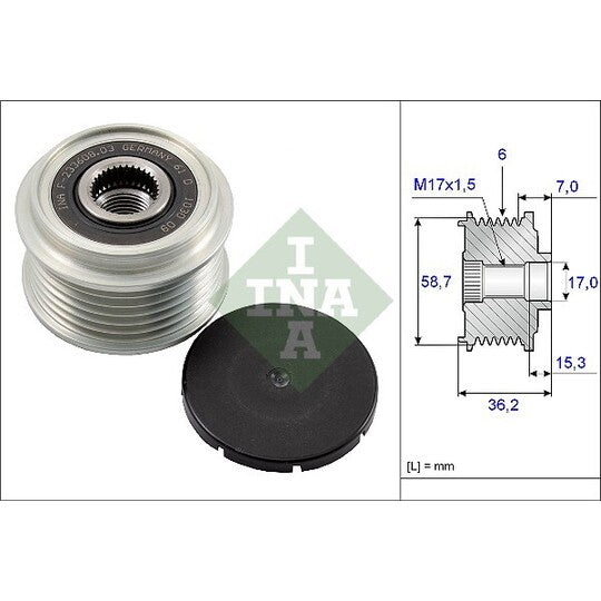 Ina Alternator Freewheel Clutch to suit Ford