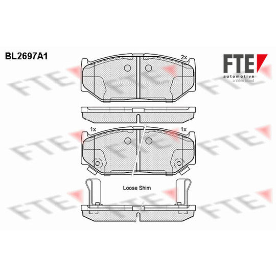Fte Brake Pad Set, disc brake to suit Suzuki