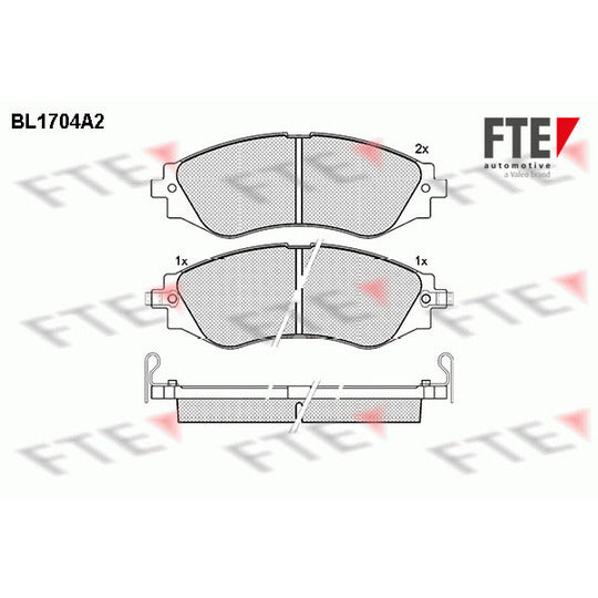 Fte Brake Pad Set, disc brake to suit Chevrolet, Opel, Vauxhall
