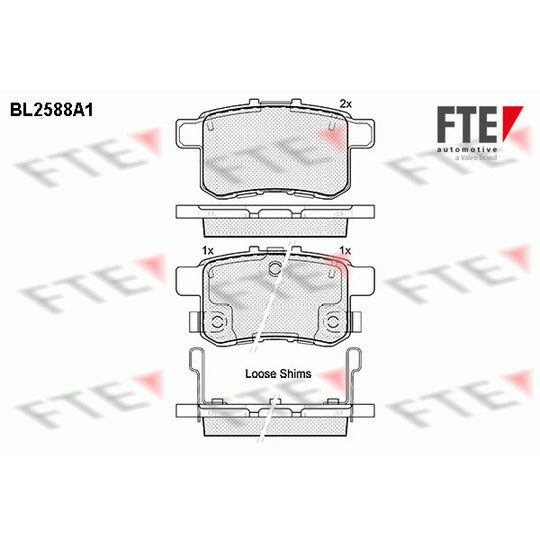 Fte Brake Pad Set, disc brake to suit Honda