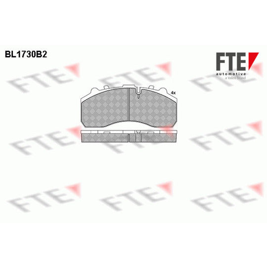 Fte Brake Pad Set, disc brake to suit Mercedes-Benz, Iveco, Daf
