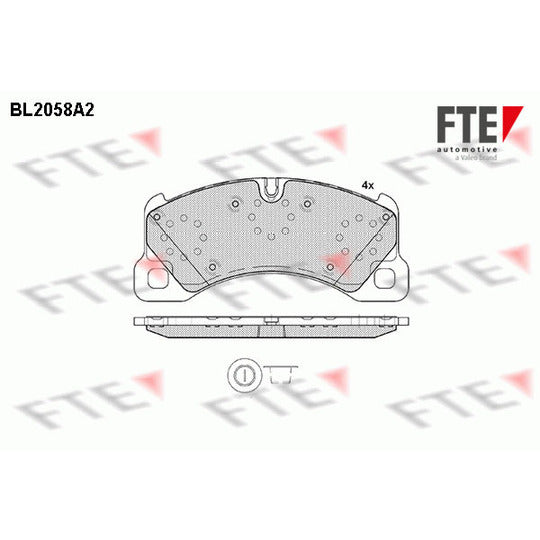 Fte Brake Pad Set, disc brake to suit VW, Porsche