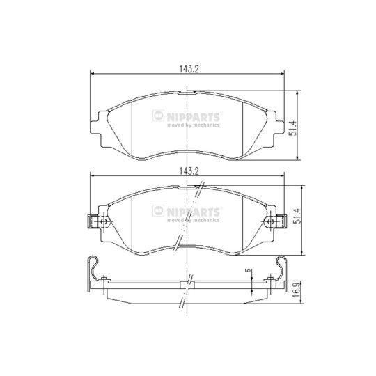 Nipparts Brake Pad Set, disc brake