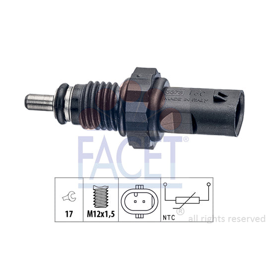 Facet 7.3378 Sensor, coolant temperature to suit Audi, VW, Porsche