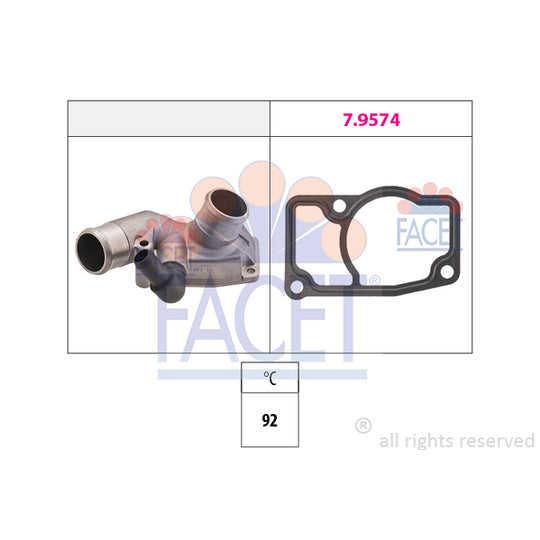 Facet Thermostat, coolant to suit Opel, Vauxhall