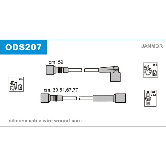 Janmor Ignition Cable Kit to suit Opel