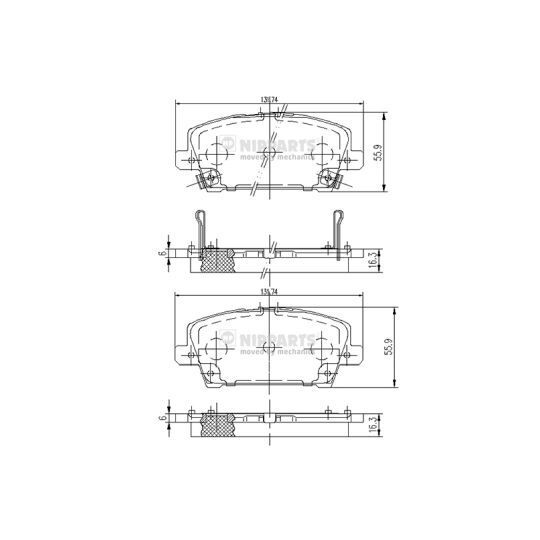 Nipparts Brake Pad Set, disc brake to suit Honda