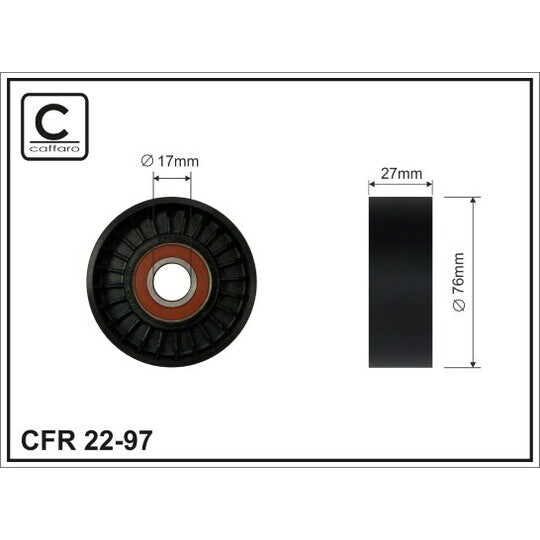 Caffaro Tensioner Pulley, v-ribbed belt to suit Mercedes-Benz