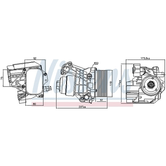 Nissens Oil Cooler, engine oil to suit Audi, VW, Seat