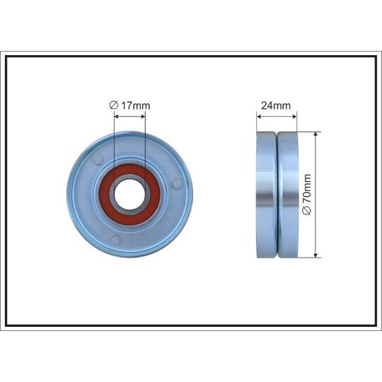 Caffaro Tensioner Pulley, v-ribbed belt to suit Audi, VW, Seat