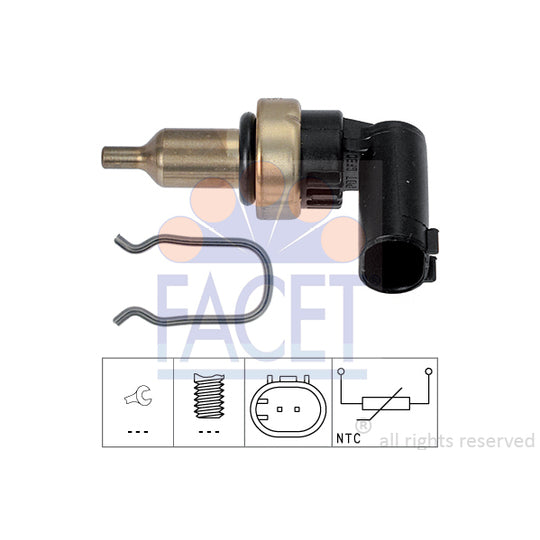 Facet 7.3343 Sensor, coolant temperature to suit Mercedes-Benz, Chrysler, Jeep