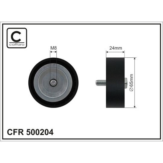 Caffaro Deflection/Guide Pulley, v-ribbed belt to suit Ford