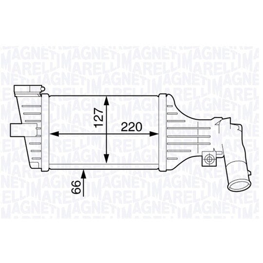 Magneti Marelli Intercooler, charger to suit Opel, Vauxhall