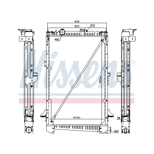 Nissens Radiator, engine cooling to suit Daf
