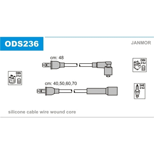 Janmor Ignition Cable Kit to suit Opel