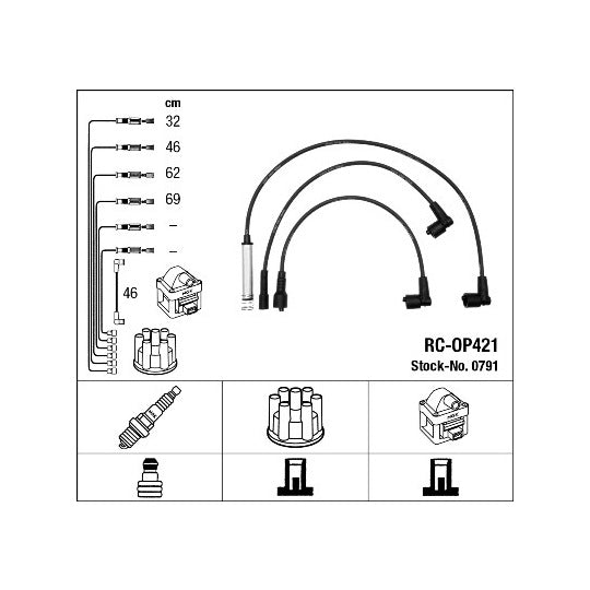 Ngk Ignition Cable Kit to suit Opel
