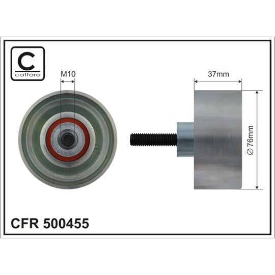 Caffaro Deflection/Guide Pulley, v-ribbed belt to suit Ford, Mazda