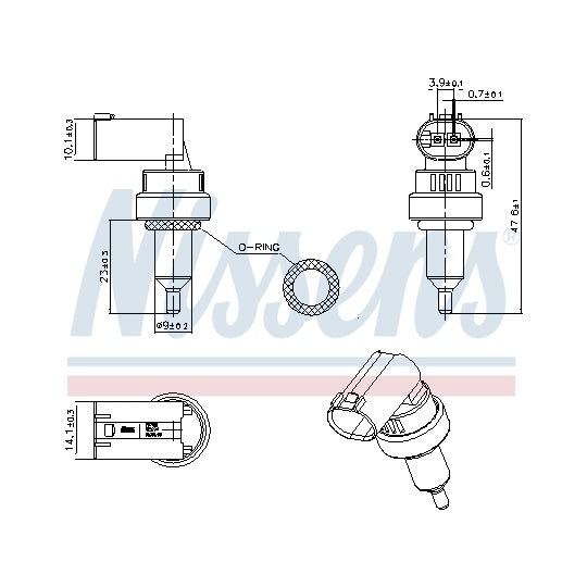Nissens 207100 Sensor, coolant temperature to suit Mercedes-Benz, Chrysler, Jeep