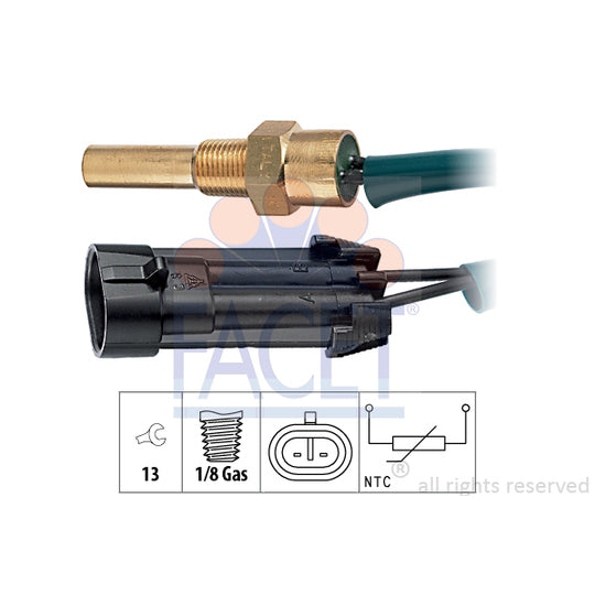 Facet 7.3280 Sensor, coolant temperature to suit Opel, Isuzu