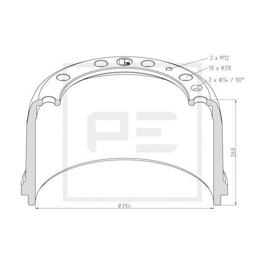 Pe Automotive Brake Drum to suit Volvo