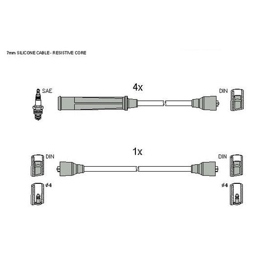 Hitachi Ignition Cable Kit to suit Opel