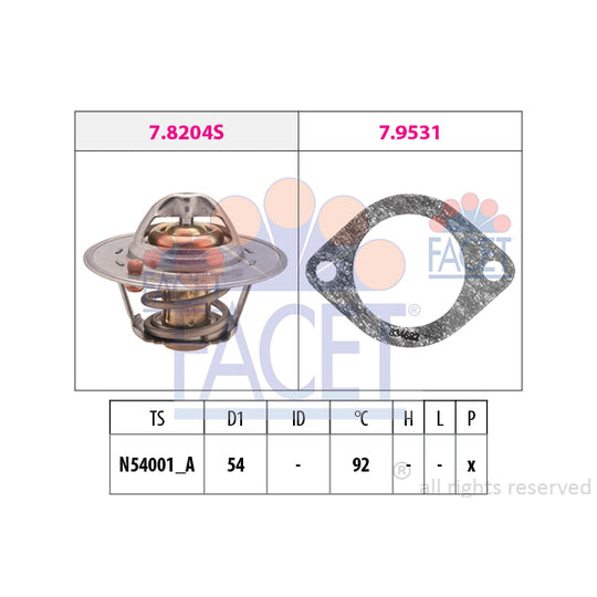 Facet Thermostat, coolant to suit Ford, Mazda