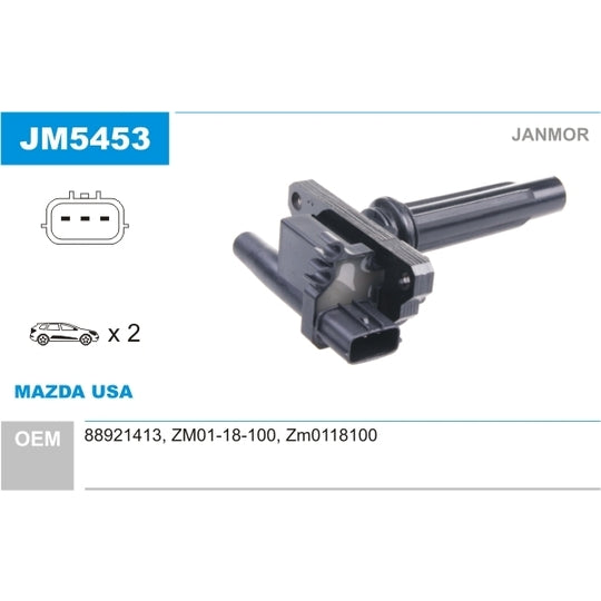 Janmor Ignition coil to suit Mazda