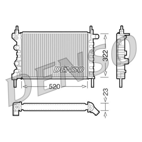 Denso Radiator, engine cooling to suit Opel, Vauxhall