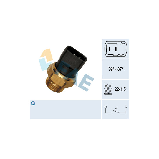 Fae 37260 Temperature Switch, radiator fan to suit Volvo, Seat