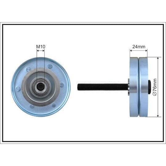 Caffaro Deflection/Guide Pulley, v-ribbed belt to suit Audi