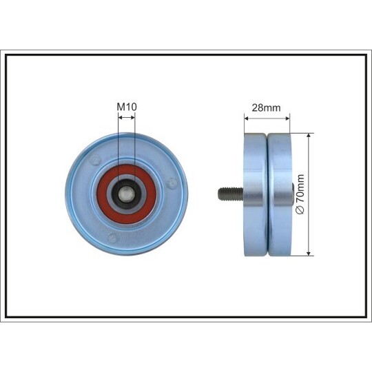 Caffaro Deflection/Guide Pulley, v-ribbed belt to suit Hyundai, Kia