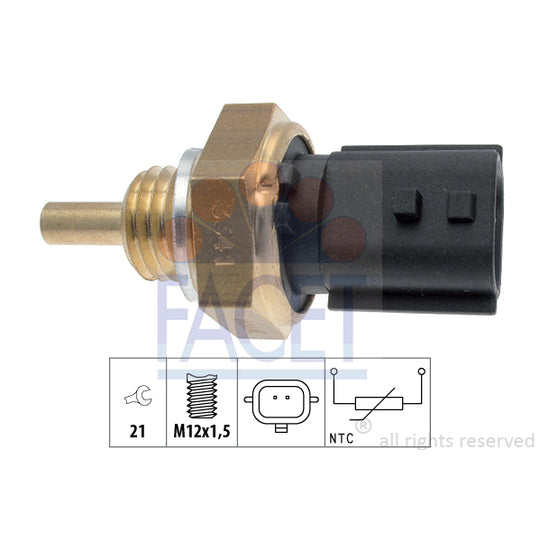 Facet 7.3341 Sensor, coolant temperature to suit Mercedes-Benz, Nissan, Fiat