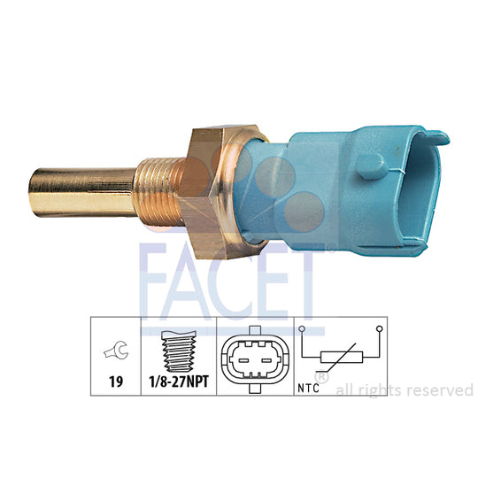 Facet 7.3263 Sensor, coolant temperature to suit Opel, Vauxhall