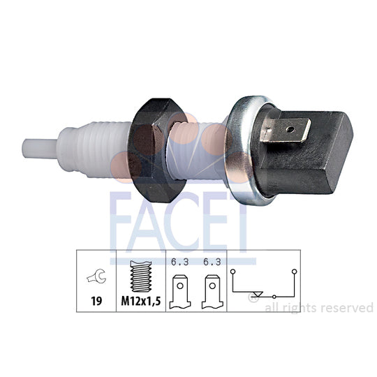 Facet 7.1000 Brake Light Switch to suit VW, Peugeot, Fiat