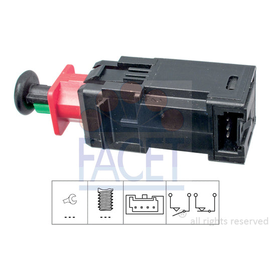 Facet 7.1208 Brake Light Switch to suit Peugeot, Citroën, Fiat