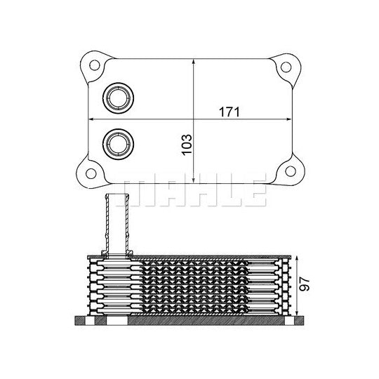 Mahle Oil Cooler, engine oil to suit Ford, Land Rover